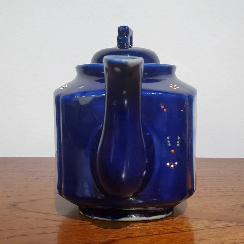 Vintage Hand Painted landscape‎ windmill sunset sunrise, Teapot, MCM, Japan